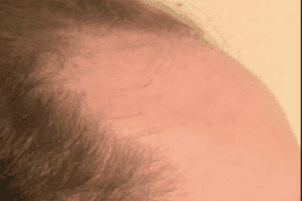Close-up of a client hairline and dreadlock roots